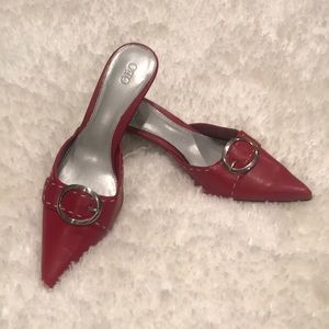 Cato,Red 2 inch high hills size 9.